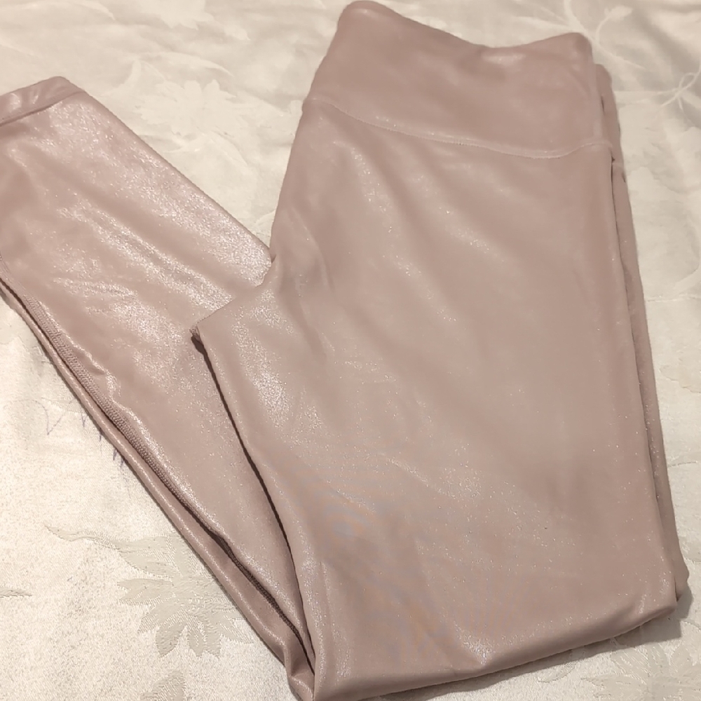 Athleta Medium Shimmering Beige Leggings - Picture 2 of 8
